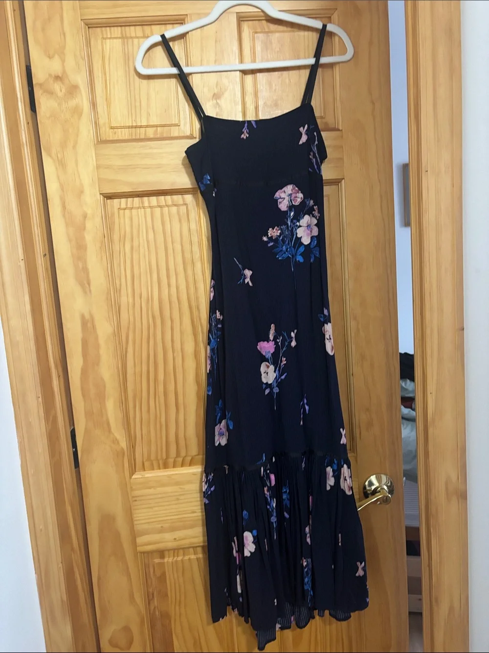 Free People strapless floral midi dress